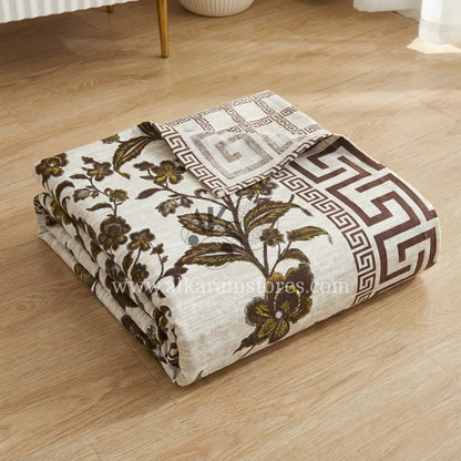Crystal Cotton 3pc Bedsheet Mocha Leaves