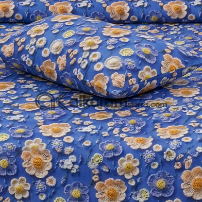 Pure Cotton 3pc Bedsheet Blue Marigold