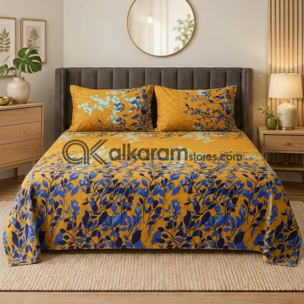 Crystal Cotton 3pc Bedsheet Yellow Trompe