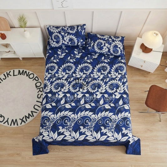 Crystal Cotton 3pc Bedsheet Blue Laite