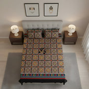 Crystal Cotton 3pc Bedsheet Black Stones