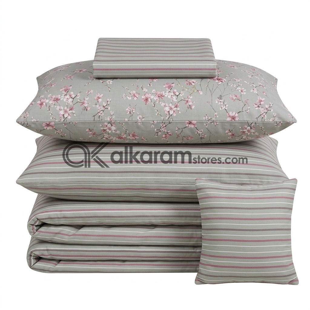 7pc Cotton Comforter Set Dusty Rose