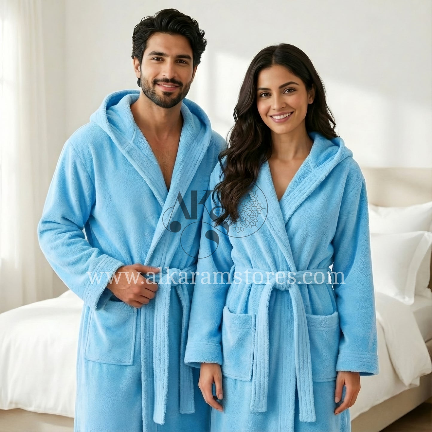 Adult Sky Blue Bathrobe