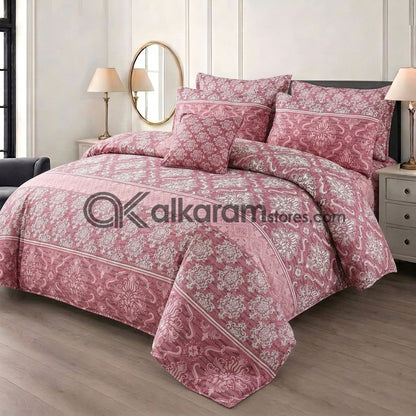 7pc Cotton Comforter Set Pink Regalia