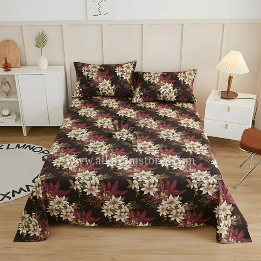 Crystal Cotton 3pc Bedsheet Sypia Mocha