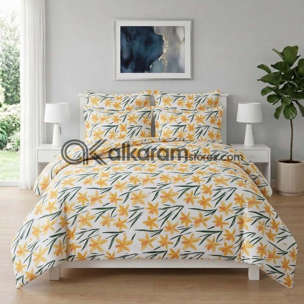 6 PC's Pure Cotton Comforter Set Citrus Blossom