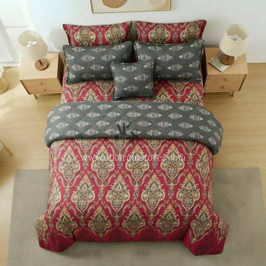 7pc CottonComforter Set Pink Crystal