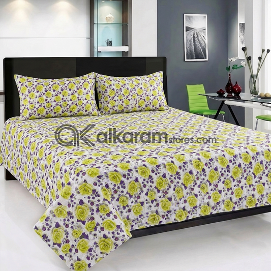 Pure Cotton 3pc Bedsheet Citrus Bloom