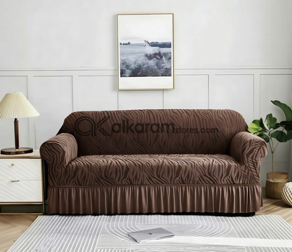 Zebra Dark Brown Sofa Cover