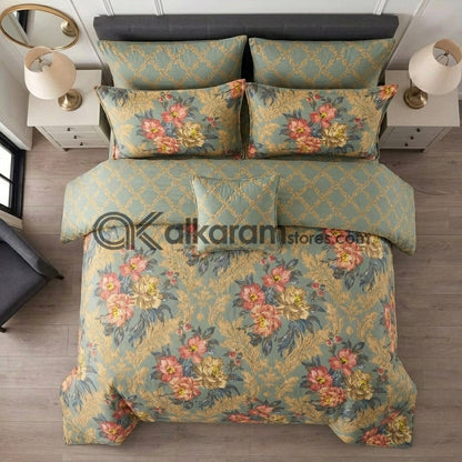 7pc Cotton Comforter Set Green Pearl