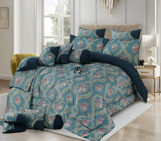 14pc Teal Paisley Bridal Set