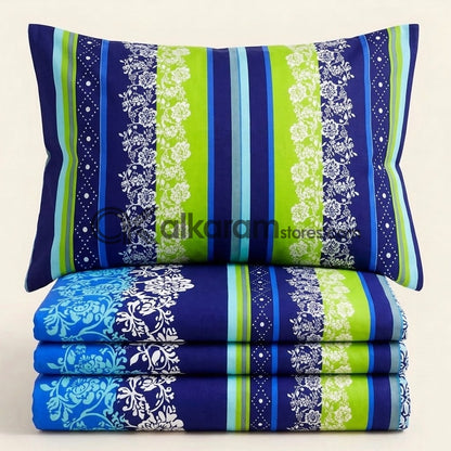 Crystal Cotton 3pc Bedsheet Blue Rhythmic