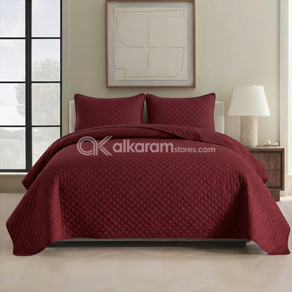 Mehroon 3pc Bedspread