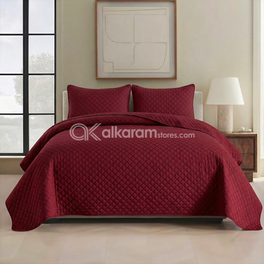Mehroon 3pc Bedspread
