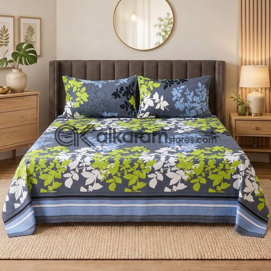 Crystal Cotton 3pc Bedsheet Green Blaite