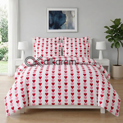 6 PC's Pure Cotton Comforter Set Ruby Heart