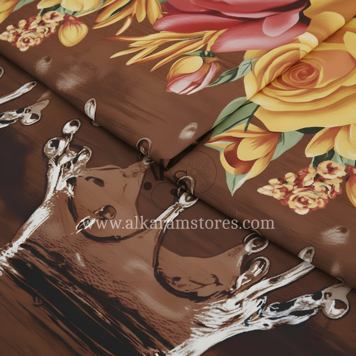 Crystal Cotton 3pc Bedsheet Brown Drops