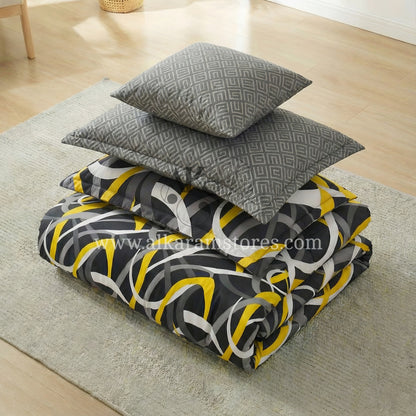 7pc Cotton Comforter Set Yelgrey Zigzag