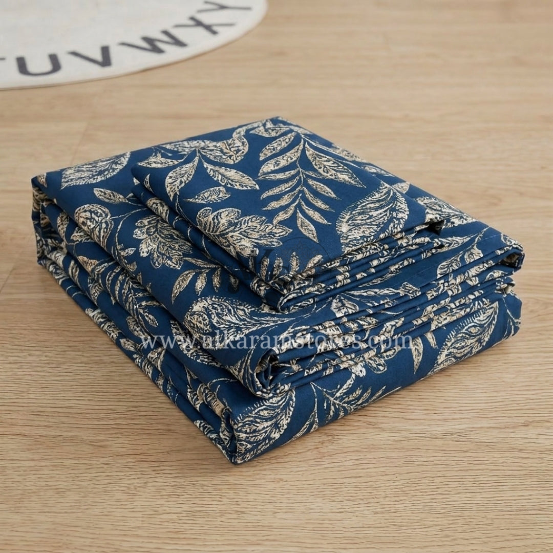 Crystal Cotton 3pc Bedsheet Blue Fern