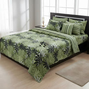 7pc Cotton Comforter Set Green Forest