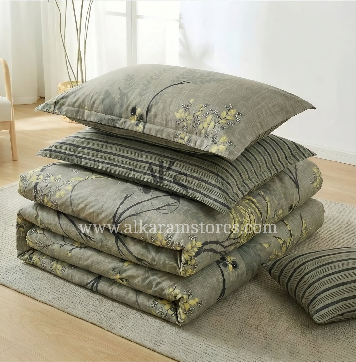 7pc Cotton Comforter Set Autumn