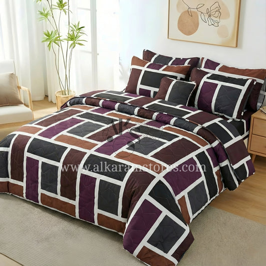7pc Cotton Comforter Set Mehrage Bricks