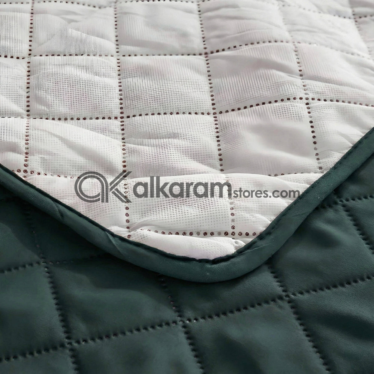 Quilted Dark Green Sofa Cover