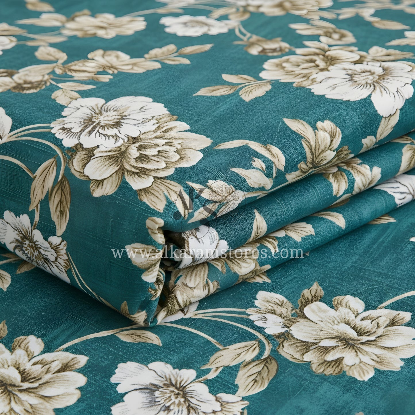 Crystal Cotton 3pc Bedsheet Green Beige