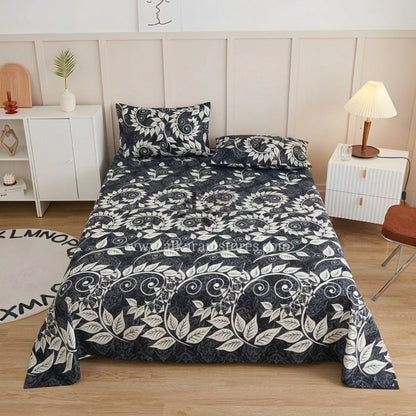 Crystal Cotton 3pc Bedsheet Grey Laite