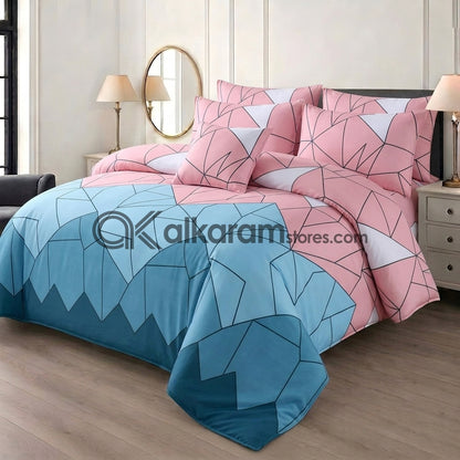 7pc Cotton Comforter Set Abstract Triangle
