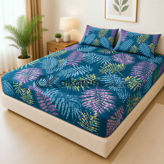Tropical Fern Quilted Fitted 3pc Bedsheet