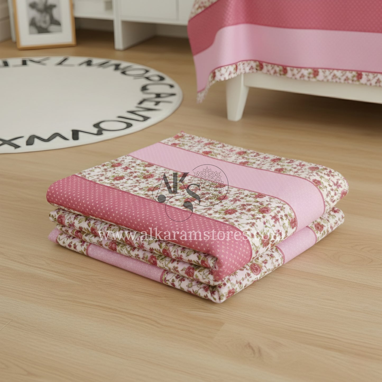 Crystal Cotton 3pc Bedsheet Raspberry Beige