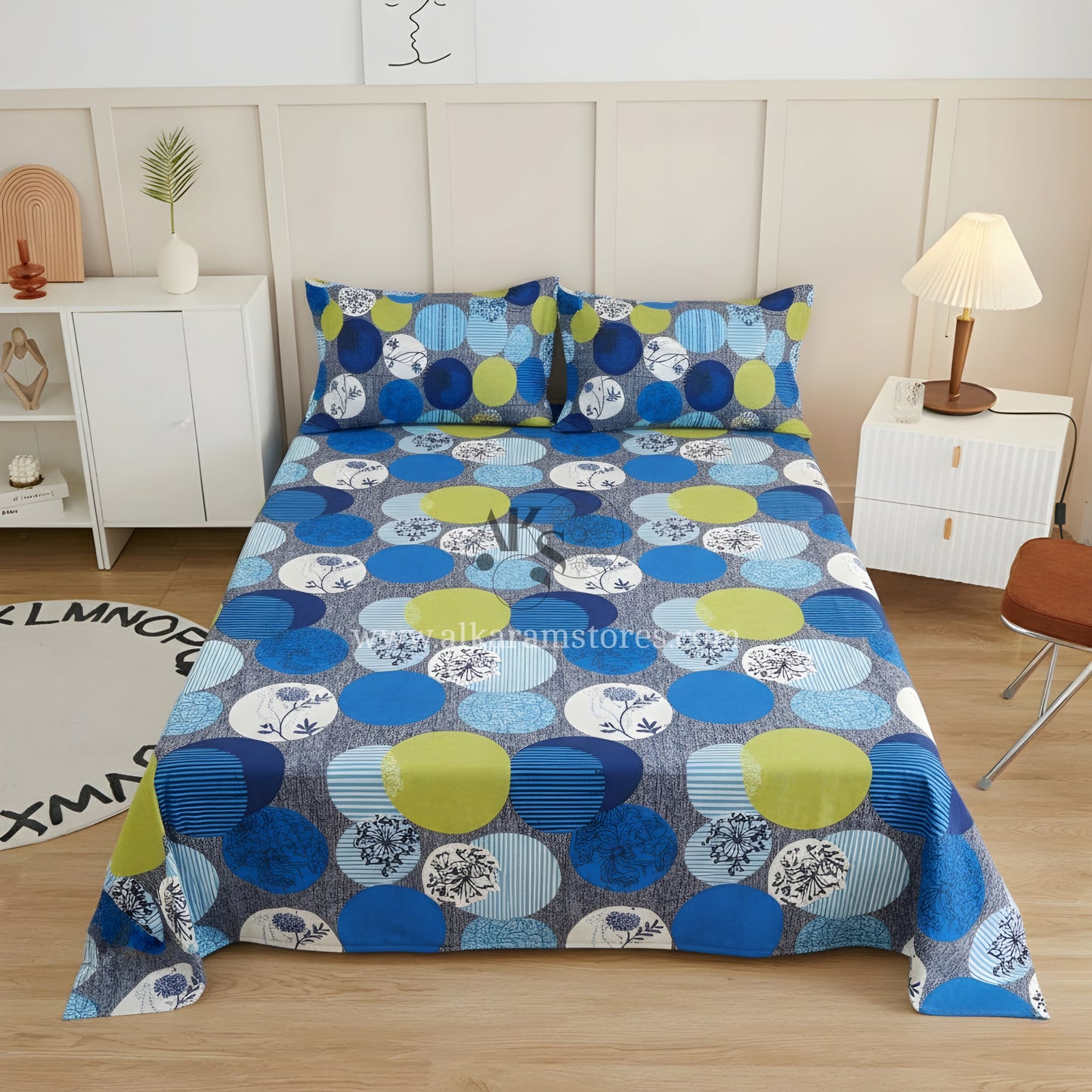 Crystal Cotton 3pc Bedsheet Blue Moon