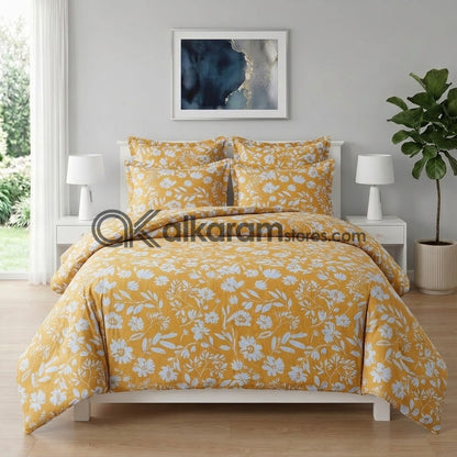 6 PC's Pure Cotton Comforter Set Mustard Bloom