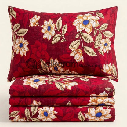Crystal Cotton 3pc Bedsheet Velvet Ruby