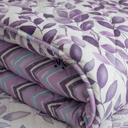 7pc Cotton Comforter Set Purple Botanical