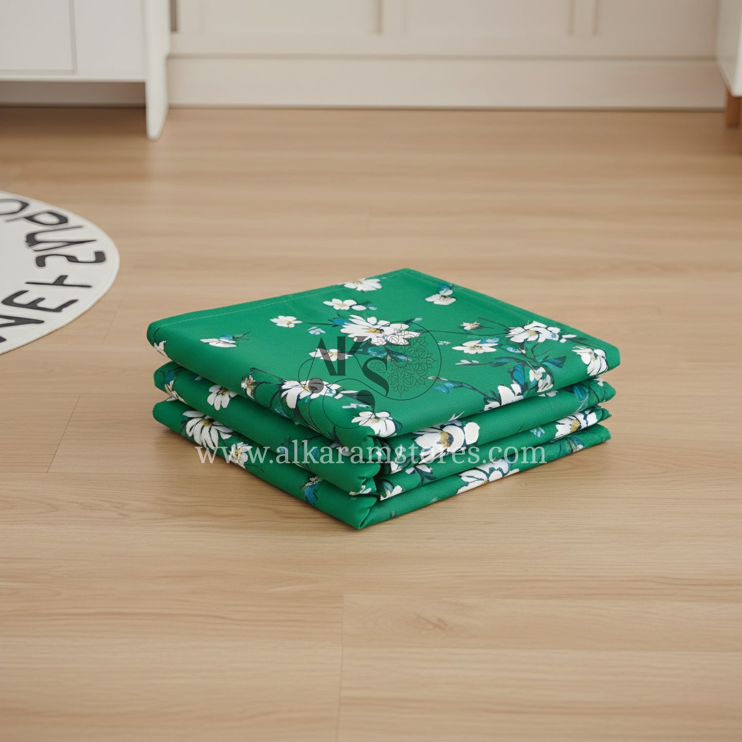 Crystal Cotton 3pc Bedsheet Seegreen flower