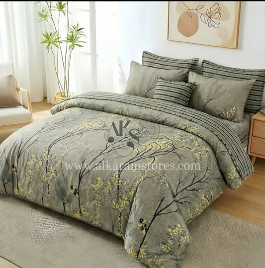 7pc Cotton Comforter Set Autumn
