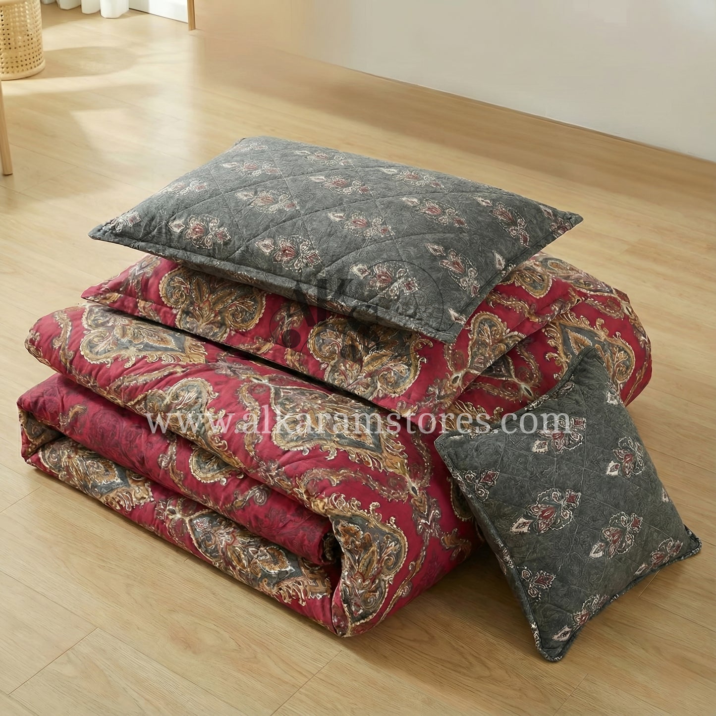 7pc CottonComforter Set Pink Crystal