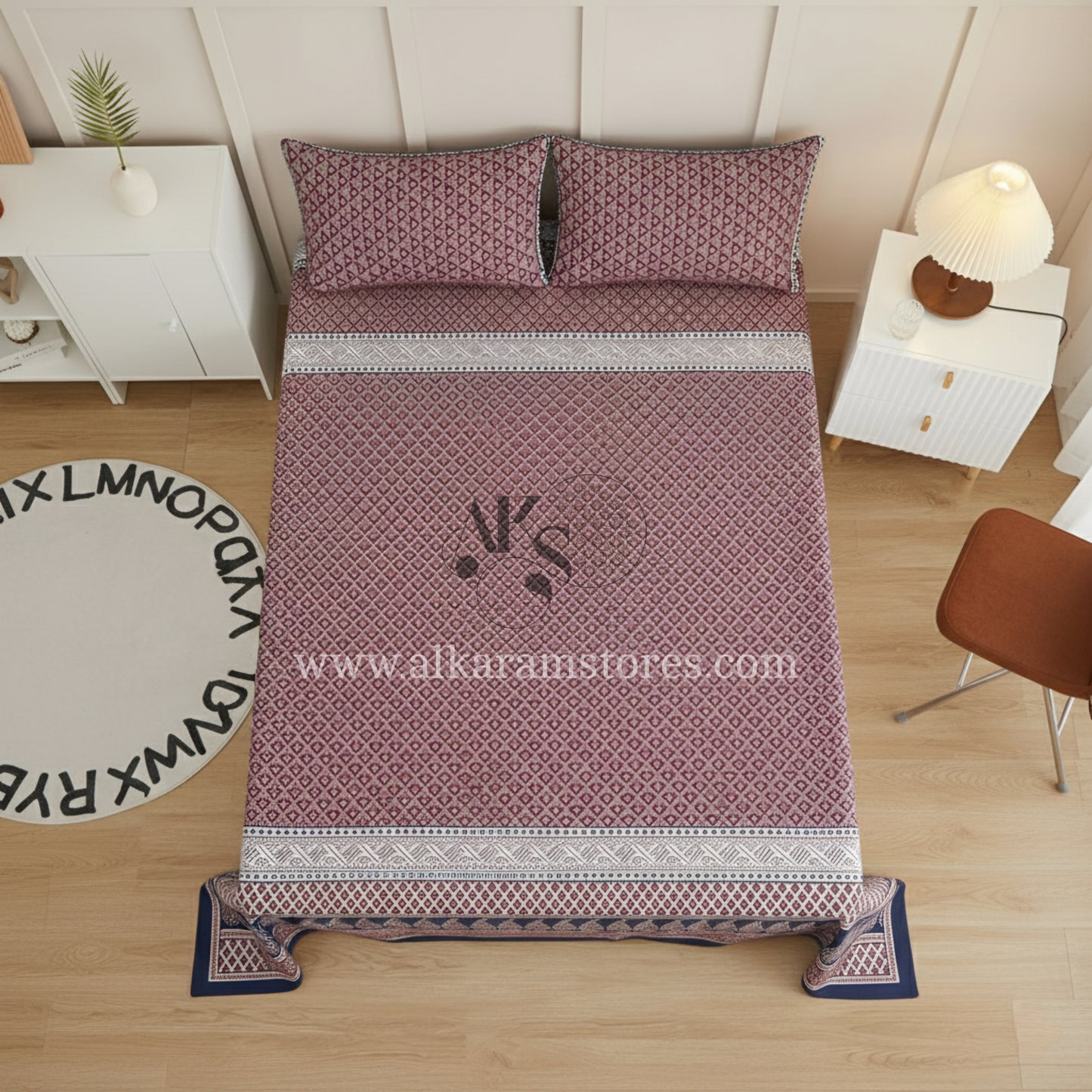 Crystal Cotton 3pc Bedsheet Dusty Rose