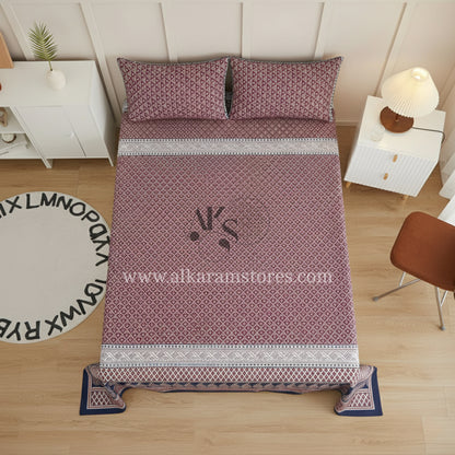 Crystal Cotton 3pc Bedsheet Dusty Rose