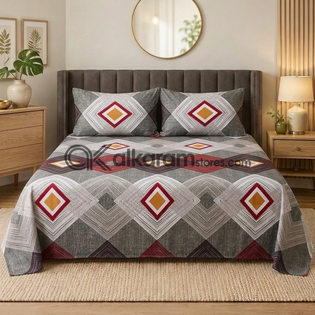 Crystal Cotton 3pc Bedsheet Red Apex