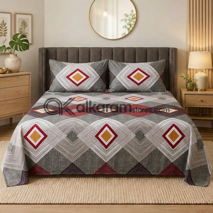 Crystal Cotton 3pc Bedsheet Red Apex