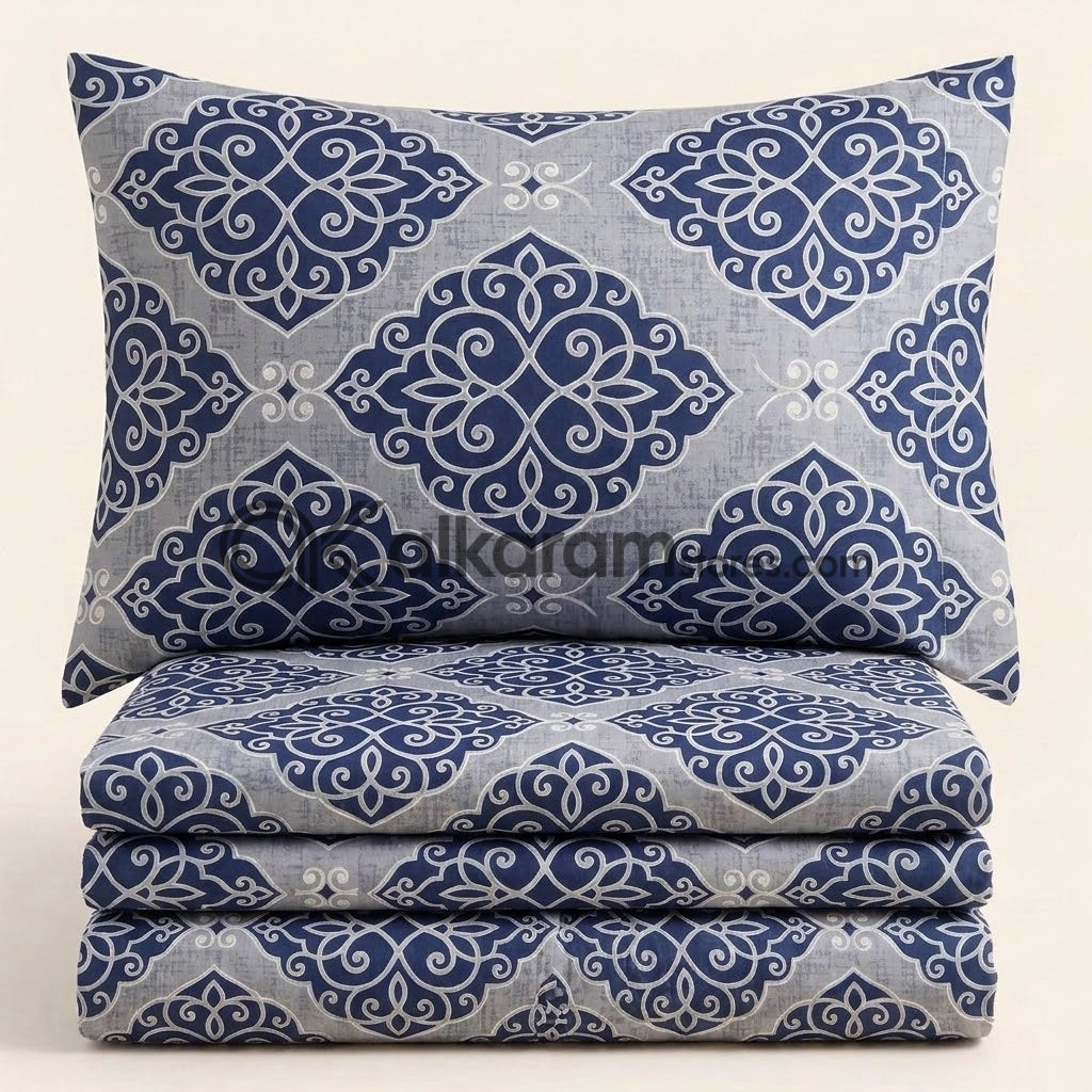 Crystal Cotton 3pc Bedsheet Ogee Lattice