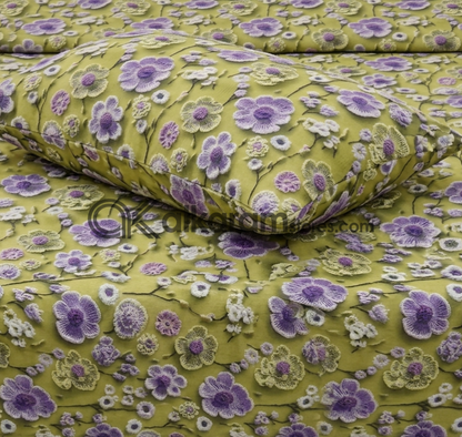 Pure Cotton 3pc Bedsheet Sage Bloom