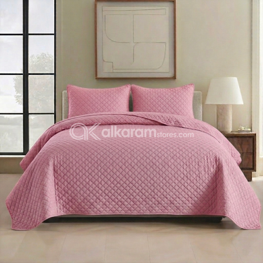 Pink 3pc Bedspread