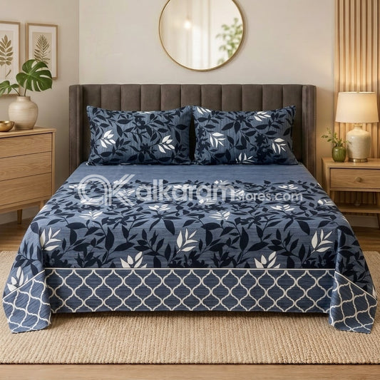 Crystal Cotton 3pc Bedsheet Grey Lattice