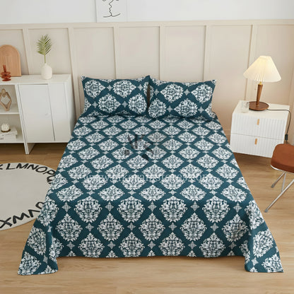 Crystal Cotton 3pc Bedsheet Zinc Diamond