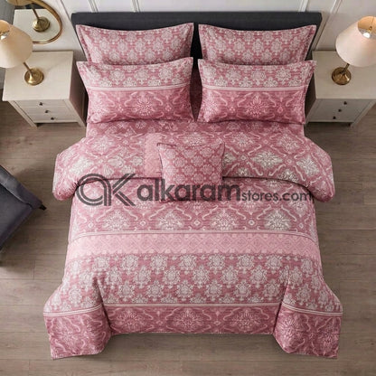 7pc Cotton Comforter Set Pink Regalia