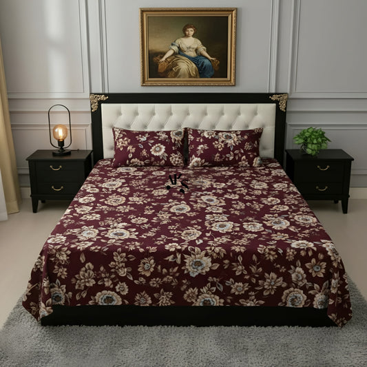 Crystal Cotton 3pc Bedsheet Persian Plum